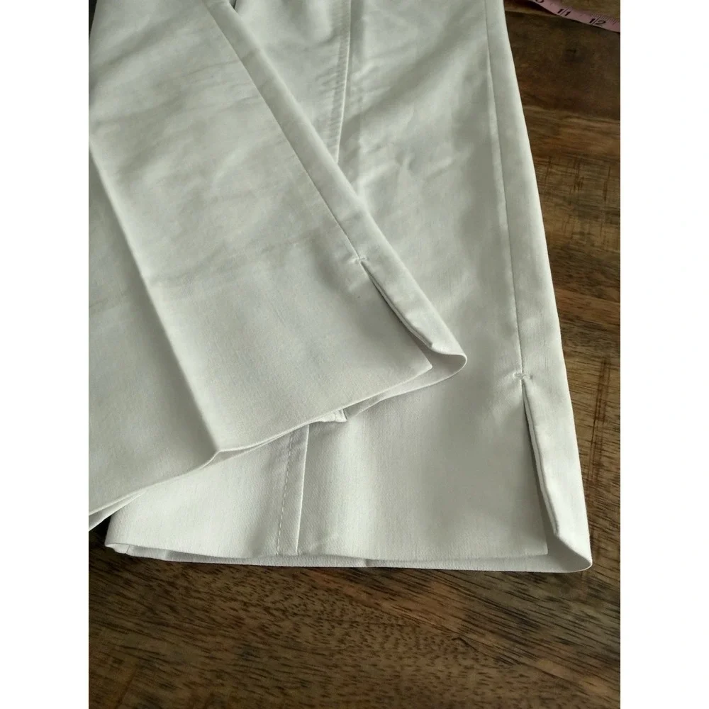 Tory Burch Womens White Ankle Pants Size 10 Stretch Crop Slim Career